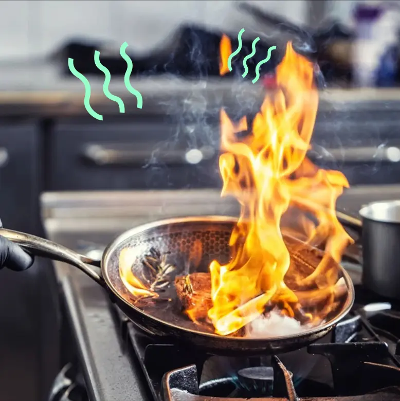 Chef Cooking With Gas Oven.