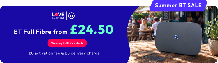 BT business summer sale banner.