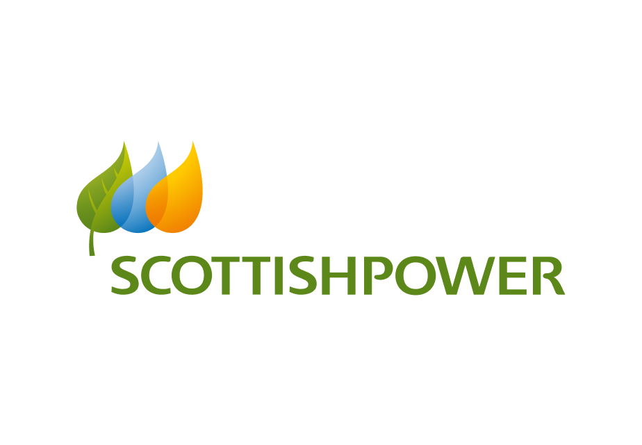 Scottish Power logo on white background.